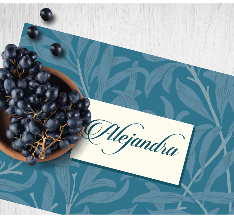 Set de table avec prénom design feuille élégant - TenStickers