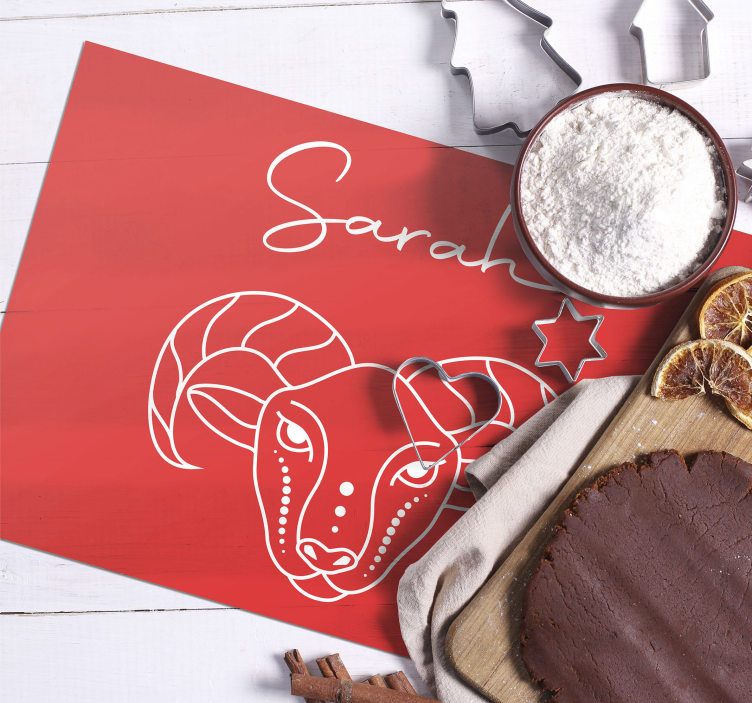 Set de table avec prénom illustration de bélier stylisée - TenStickers