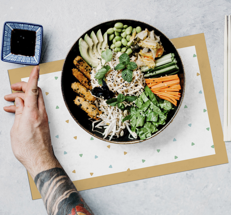 Set de table avec prénom motif triangle élégant - TenStickers
