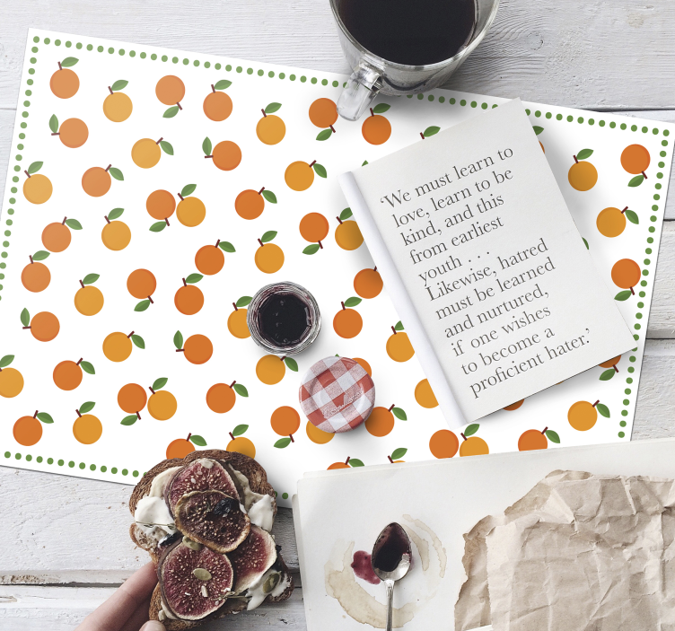 Set de table original oranges aux feuilles vertes - TenStickers