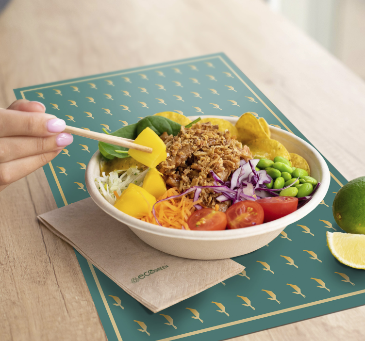 Set de table avec prénom surface élégante à motifs - TenStickers