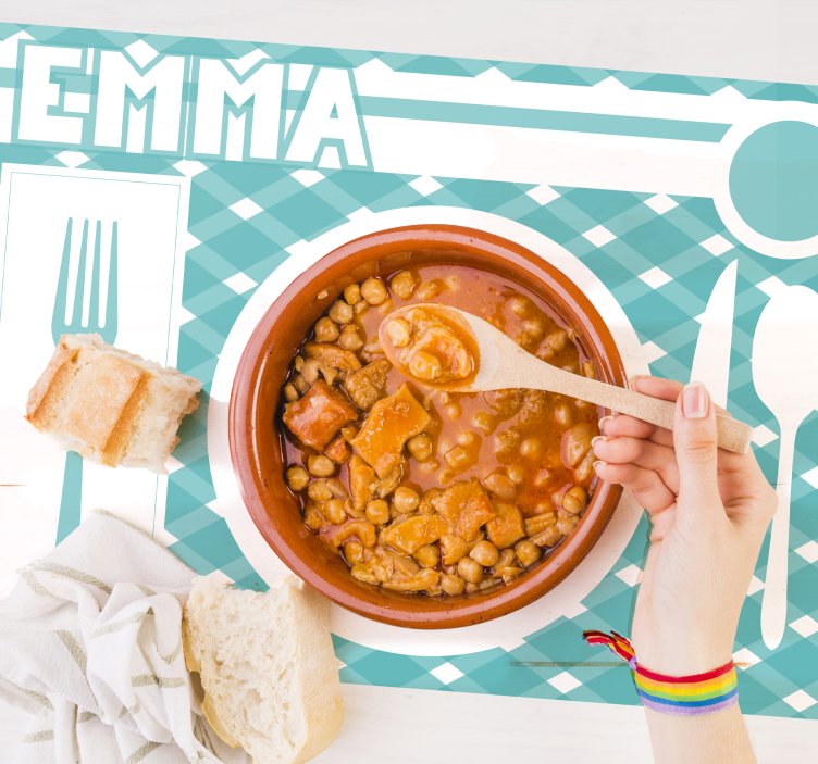 Set de table avec prénom tapis de table personnalisé - TenStickers