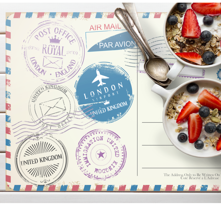 Set de table citation collection de timbres voyage - TenStickers