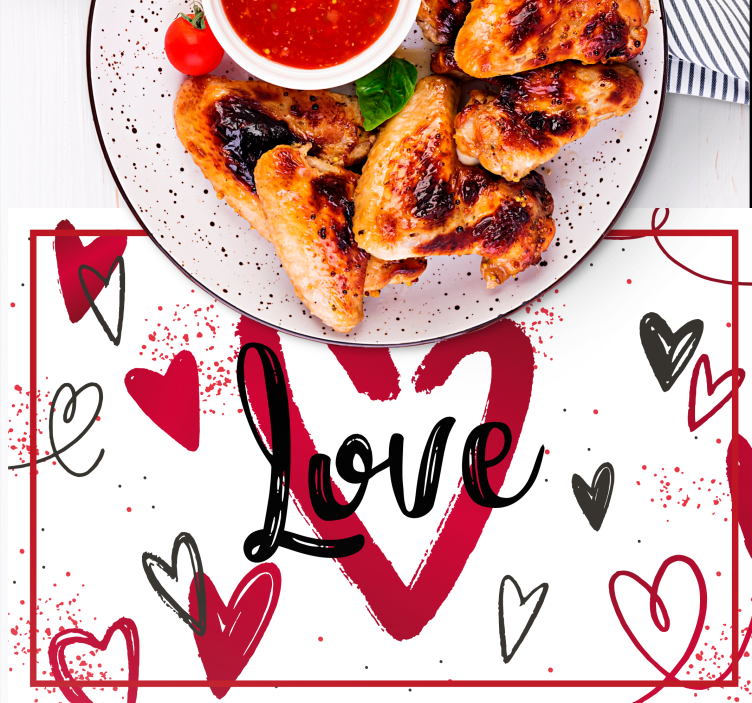 Set de table citation design cœur amoureux - TenStickers