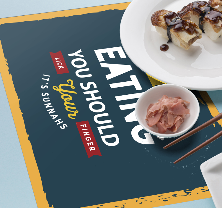 Set de table citation miam à s'en lécher les doigts - TenStickers