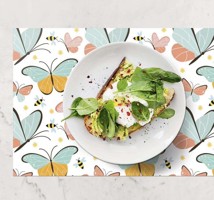 Set de table citation motif papillon enchanté - TenStickers