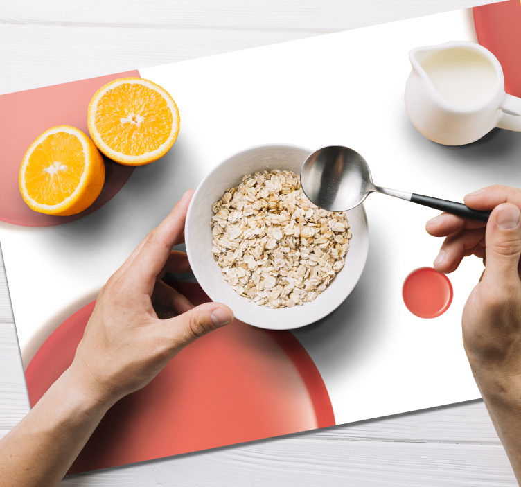 Set de table rouge Cercles modernes rouges - TenStickers