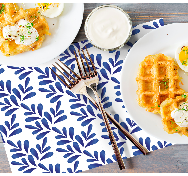 Set de table design elegant Porcelaine bleue - TenStickers