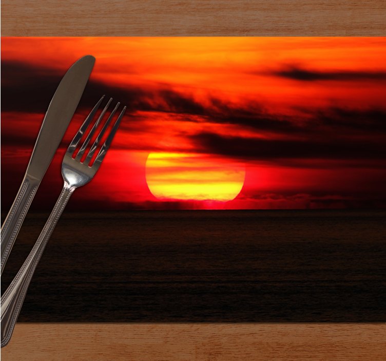 Set de table élégant coucher de soleil sur l'océan - TenStickers