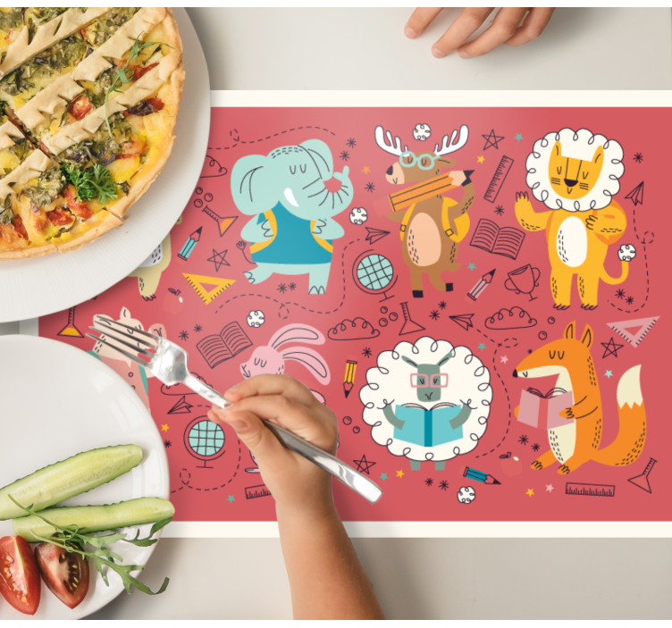 Set de table enfant amis animaux colorés - TenStickers