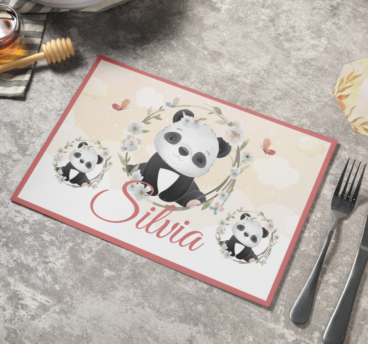 Set de table enfant arrangement de pandas charmants - TenStickers
