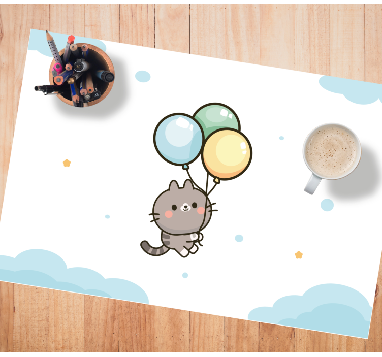 Set de table enfant ballons de chats mignons - TenStickers