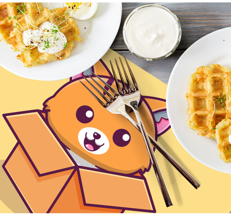 Set de table enfant boîte de chat joyeuse - TenStickers