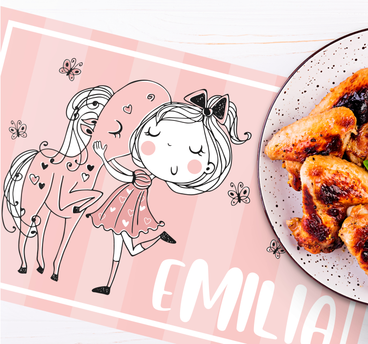 Set de table enfant fille charmante cheval - TenStickers