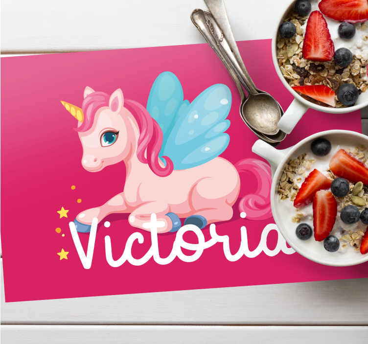 Set de table enfant illustration de licorne fantaisie - TenStickers