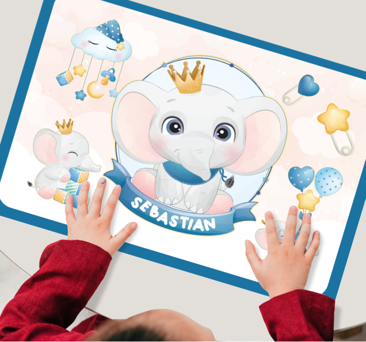 Set de table enfant illustration éléphant mignon - TenStickers