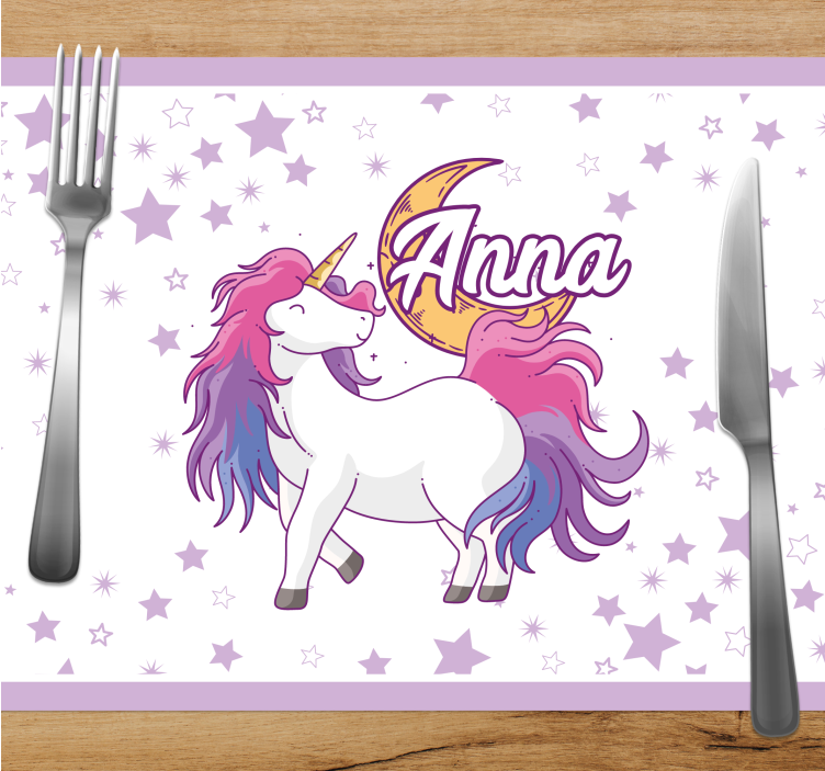 Set de table enfant licorne avec étoiles - TenStickers