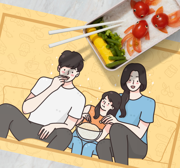 Set de table enfant moments de collations en famille - TenStickers