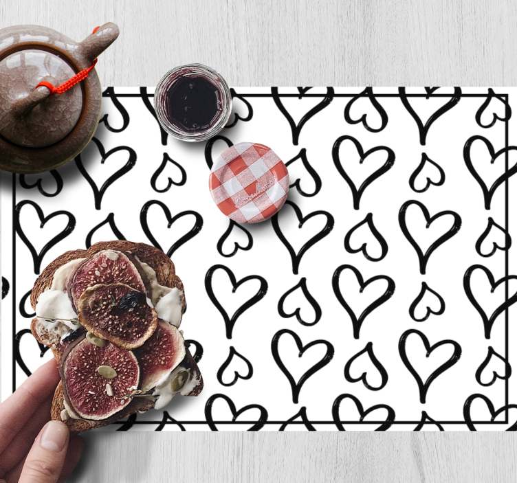 Set de table enfant motif cœurs ludique - TenStickers