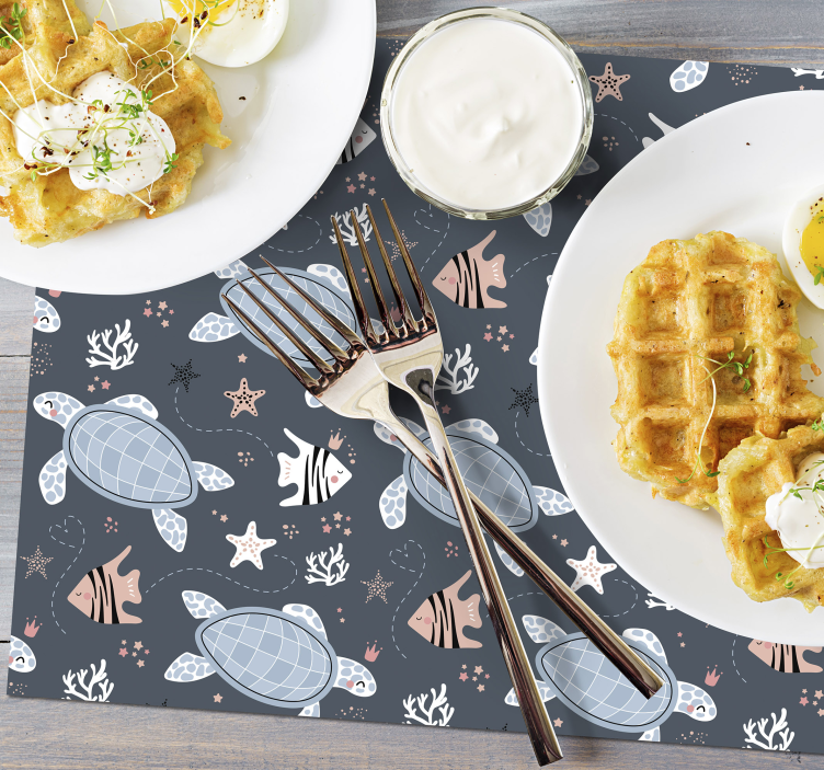 Set de table enfant motif créatures marines - TenStickers