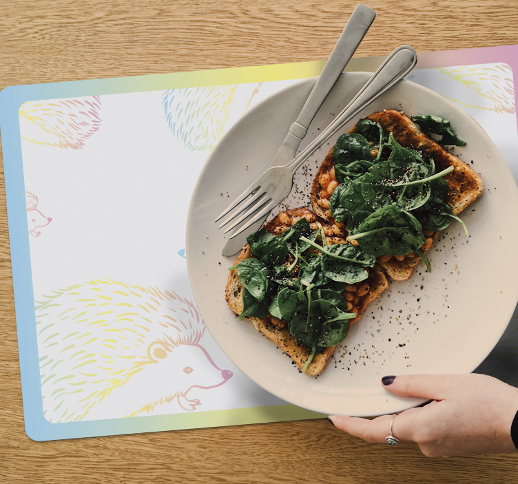 Set de table enfant motif hérisson coloré - TenStickers