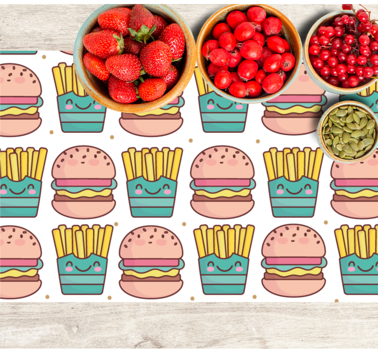 Set de table enfant motif joyeux burger - TenStickers