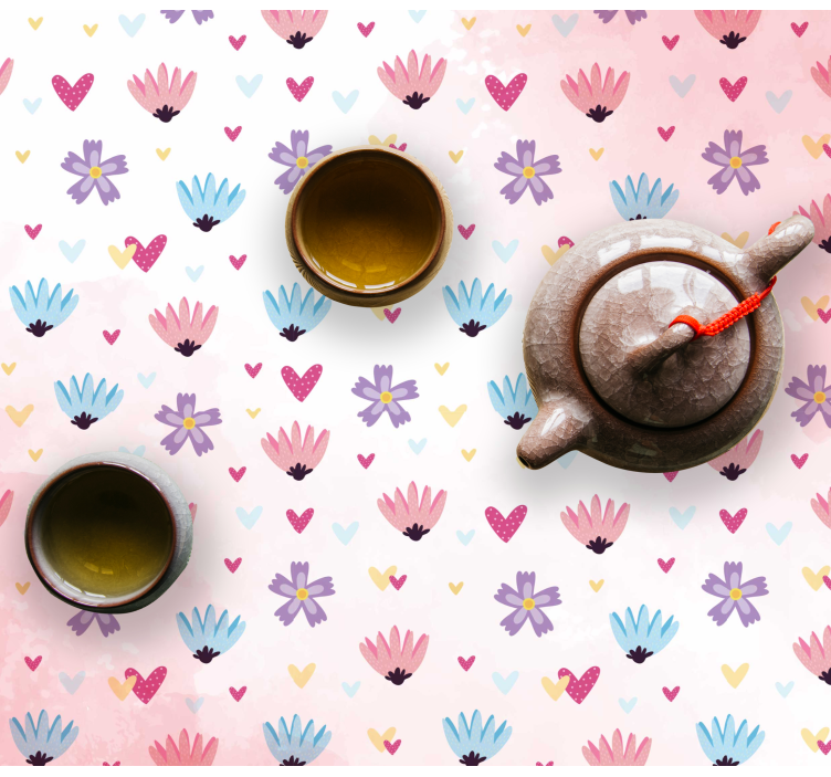 Set de table enfant motifs de cœurs fleuris - TenStickers