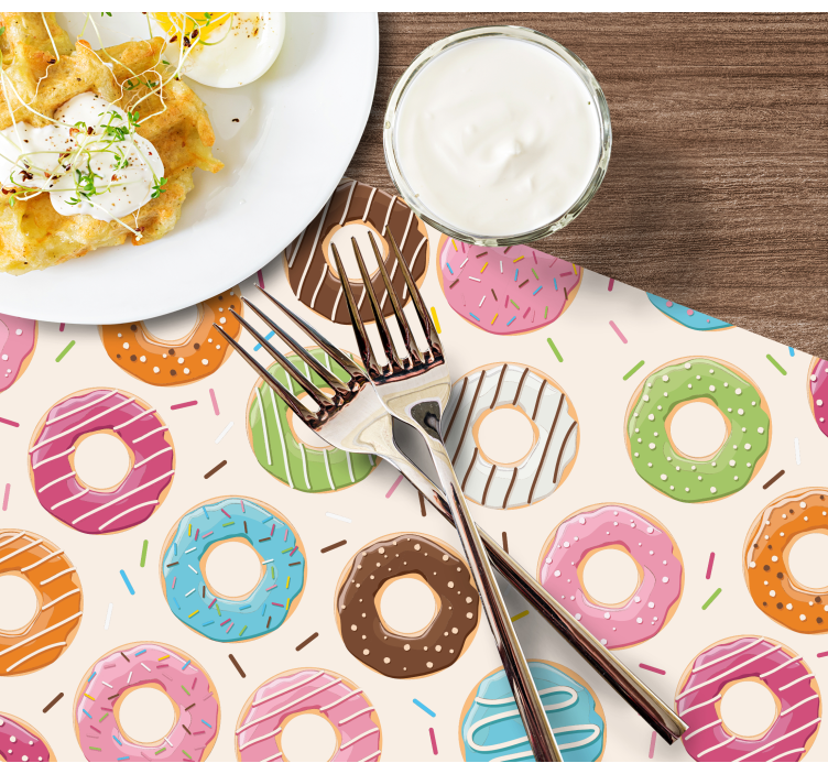 Set de table enfant motifs de donuts colorés - TenStickers