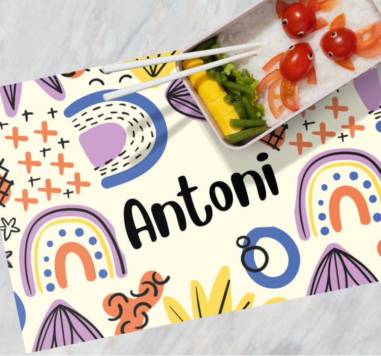 Set de table enfant motifs de noms colorés - TenStickers