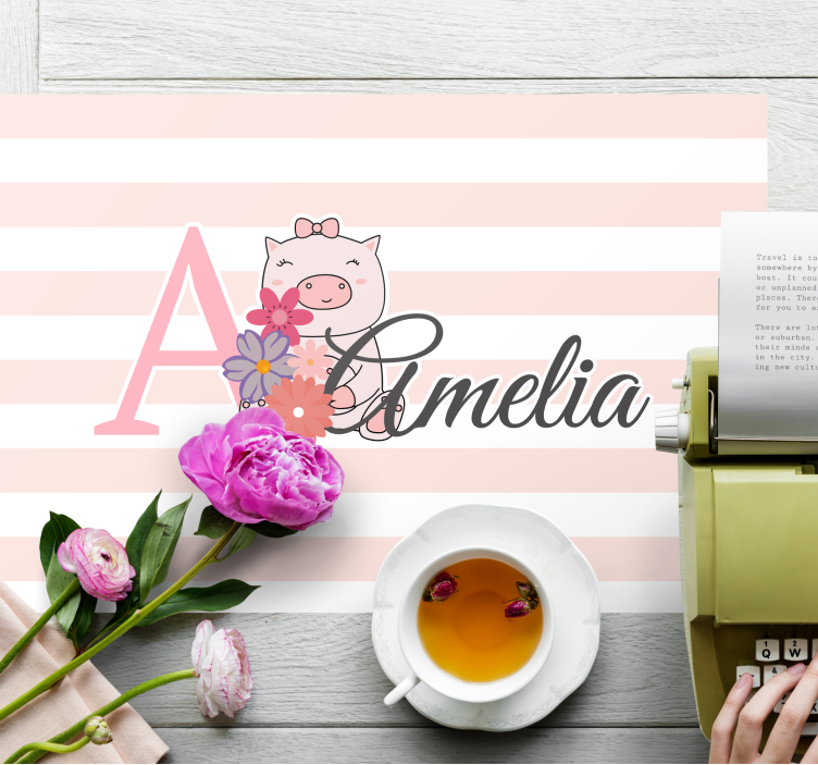 Set de table enfant personnage cochon mignon - TenStickers