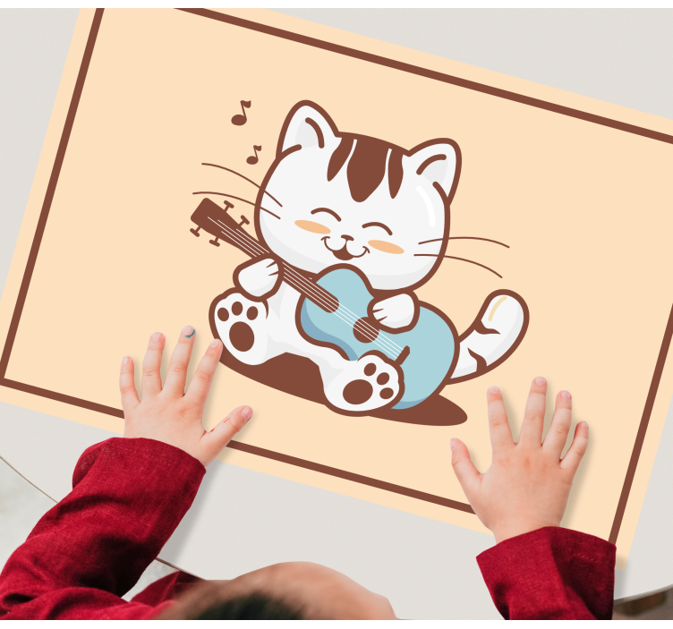 Set de table enfant personnage de chat musical - TenStickers