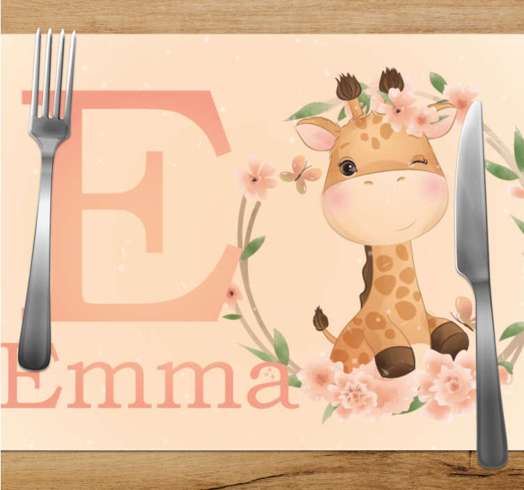 Set de table enfant personnage girafe mignon - TenStickers