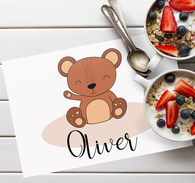 Set de table enfant personnage ours mignon - TenStickers
