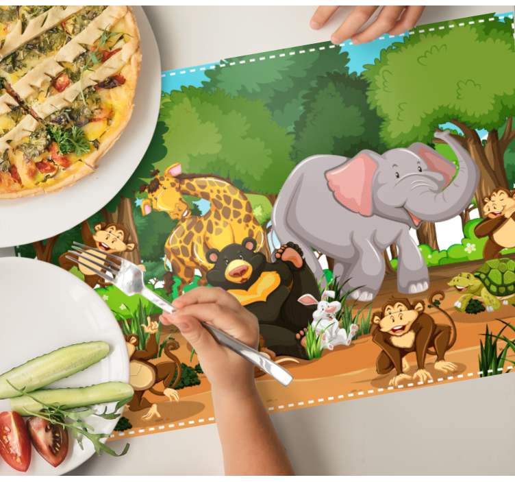 Set de table enfant scène animale amusante - TenStickers