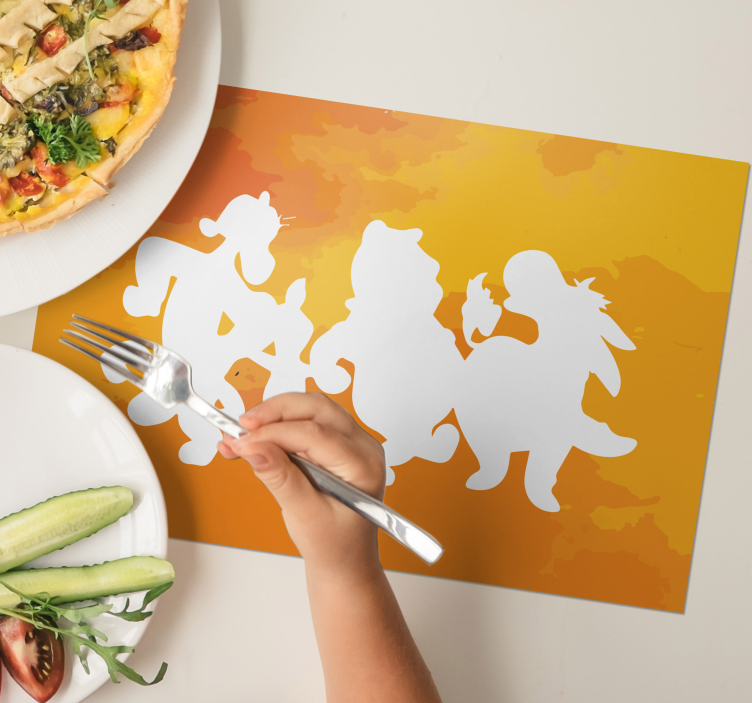 Set de table enfant silhouettes de personnages fantaisistes - TenStickers