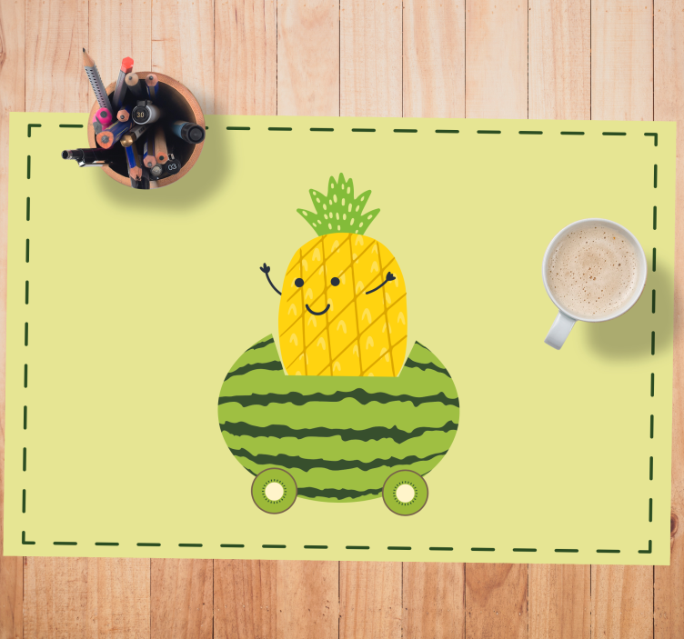 Set de table enfant véhicule ananas pastèque - TenStickers
