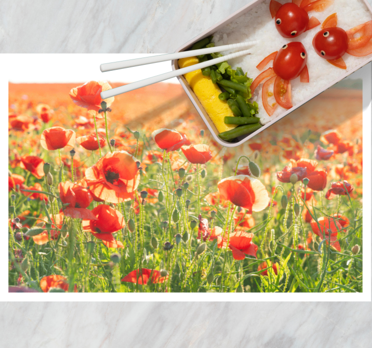 Set de table Coquelicots dans champ ensoleillé - TenStickers