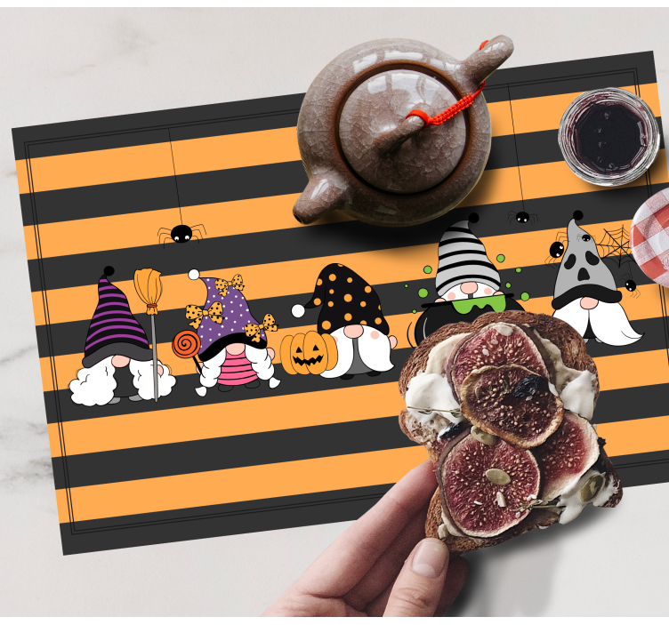 Set de table halloween chapeaux de gnome halloween - TenStickers