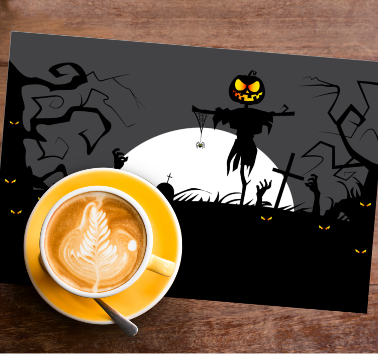Set de table halloween Épouvantail citrouille effrayant - TenStickers