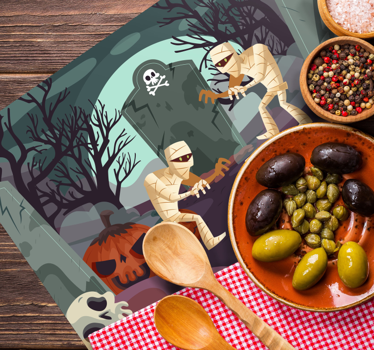 Set de table halloween momies Émergeant du tombeau - TenStickers
