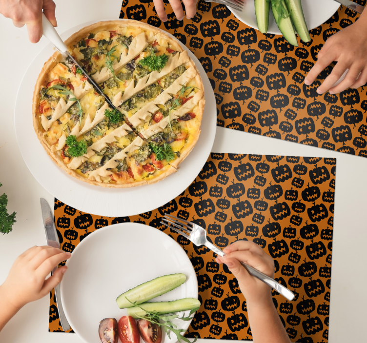 Set de table halloween motif citrouille effrayante - TenStickers