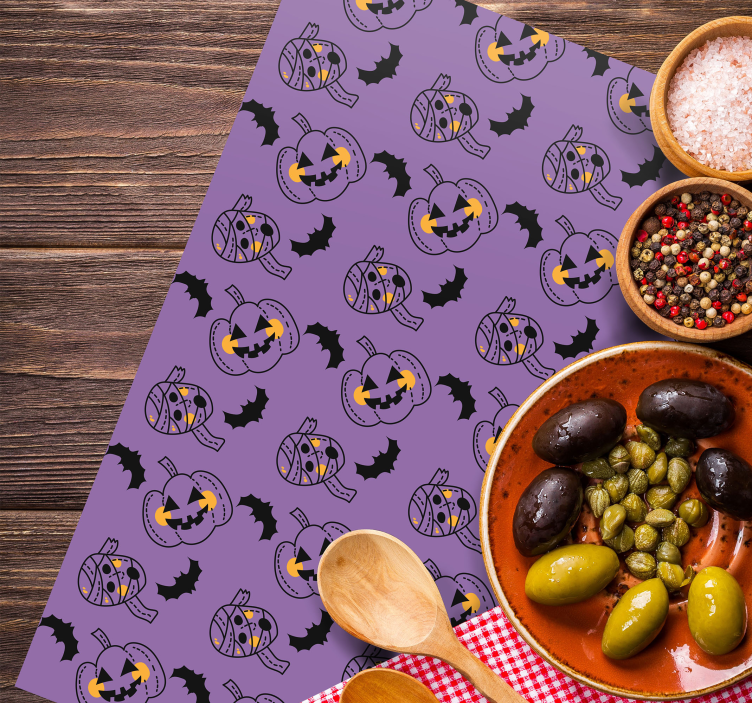 Set de table halloween motifs de citrouilles ludiques - TenStickers