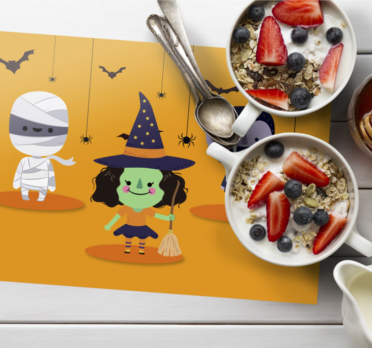 Set de table halloween personnages d'halloween fantaisistes - TenStickers