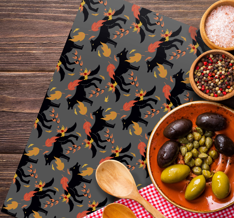 Set de table halloween renards en flammes - TenStickers