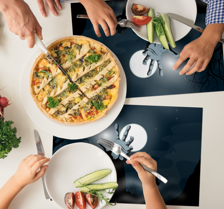 Set de table halloween scène de cimetière effrayante - TenStickers