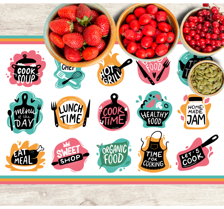 Set de table pour maison Logos d'insigne de cuisine de cuisine - TenStickers