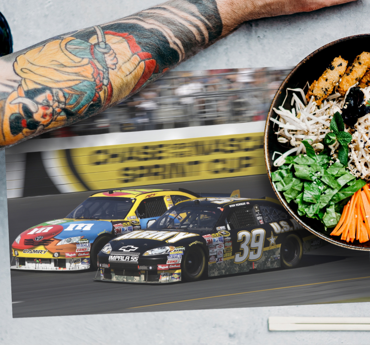 Set de table maison voiture de course dynamique - TenStickers