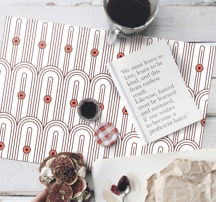 Set de table Art Déco motif rouge et blanc - TenStickers