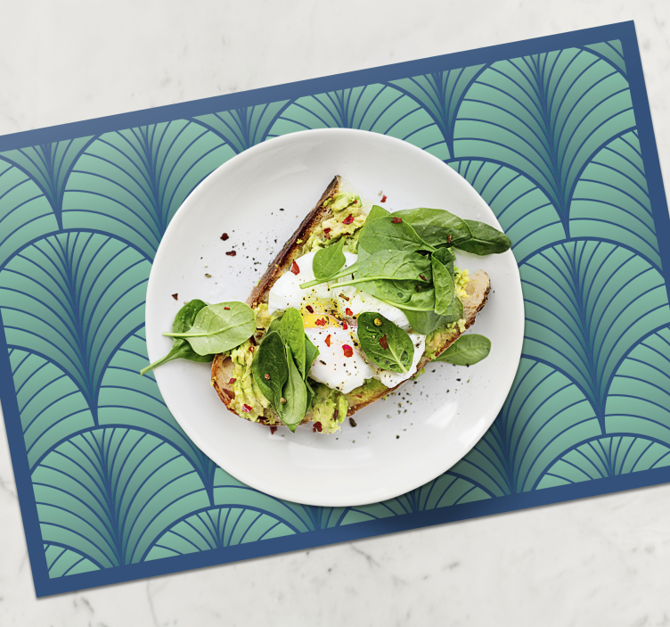 Set de table Art Déco motif vert et bleu - TenStickers