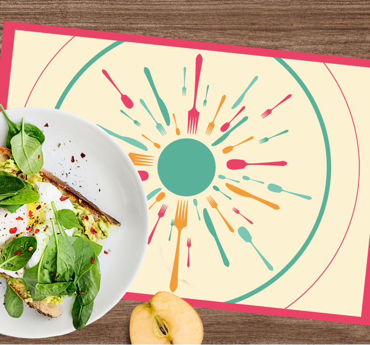 Set de table moderne Éclat de couverts colorés - TenStickers